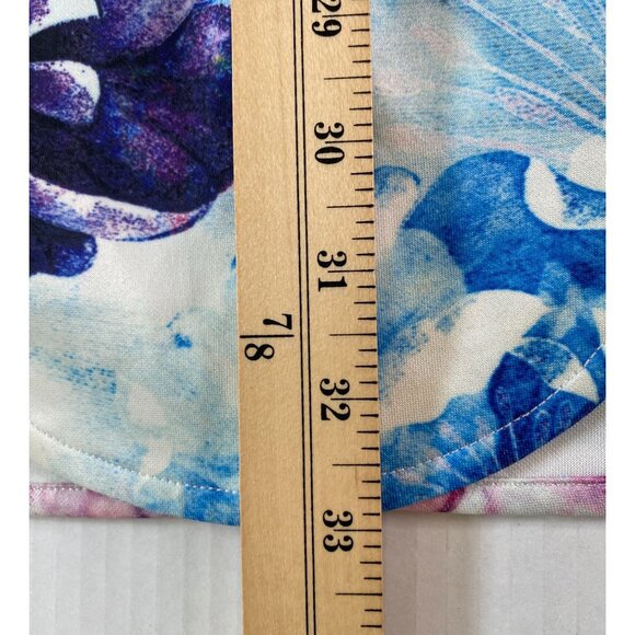 a. peach Womens Multicolor Floral Print Knit Dress with Waist Cutout Size M Sexy - Picture 6 of 9